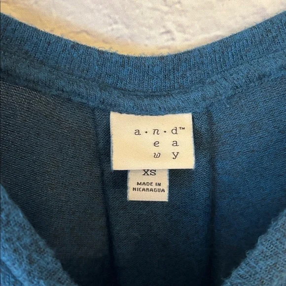 A New Day Long Sleeve Soft Oversized Teal Blue Top Tunic Shirt Size XS - Picture 8 of 9